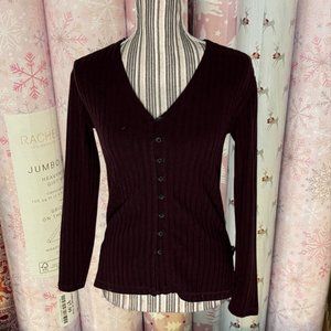 Free Assembly dark brown ribbed top size xs